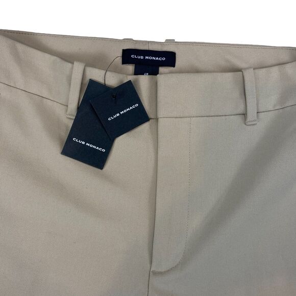 Club Monaco Matie Pants Women 6R Tan Stretch Slash Pockets Classic Fit - Picture 8 of 16
